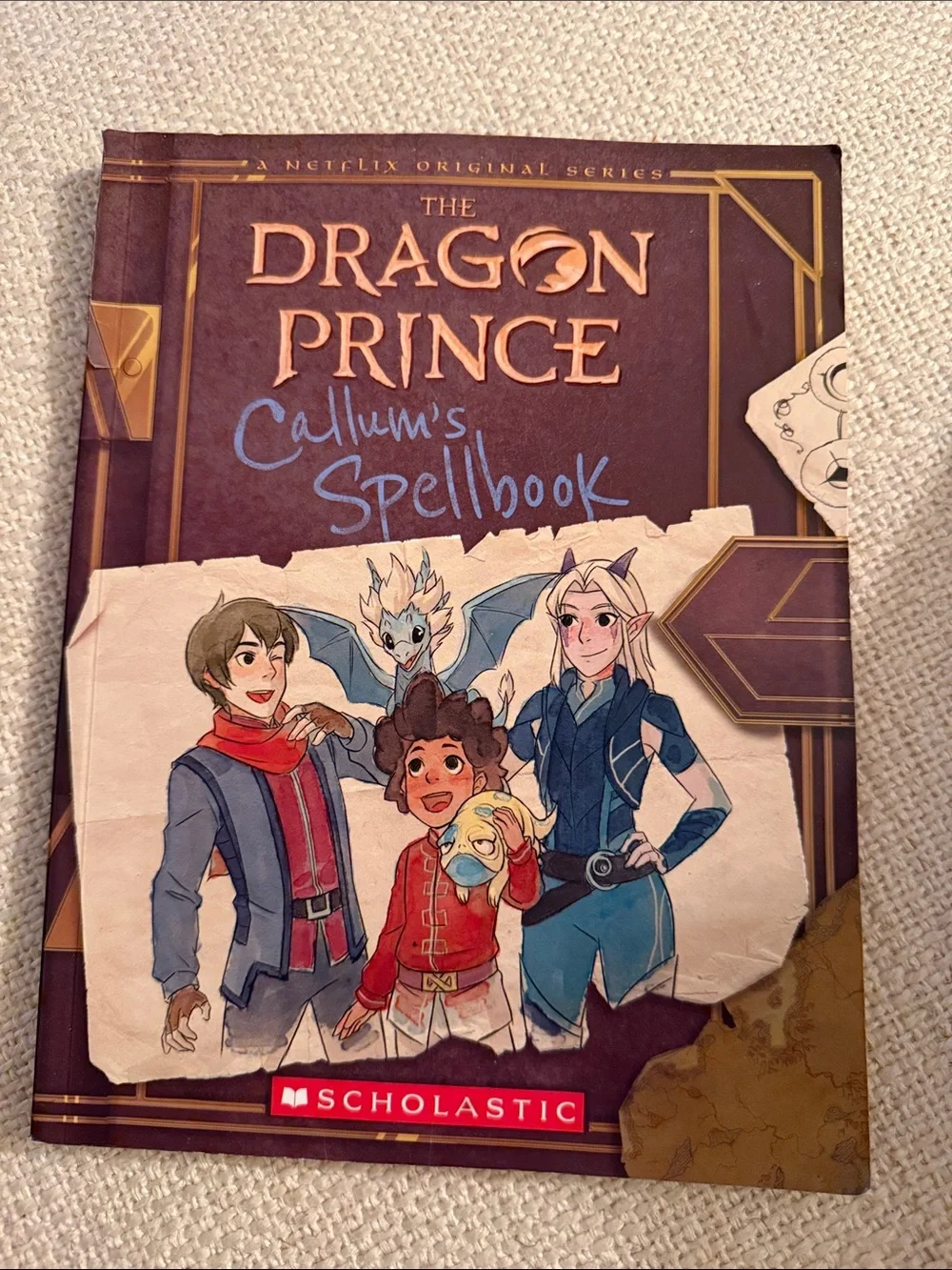 The dragon Prince Callum’s Spellbook Scholastic illustrated book